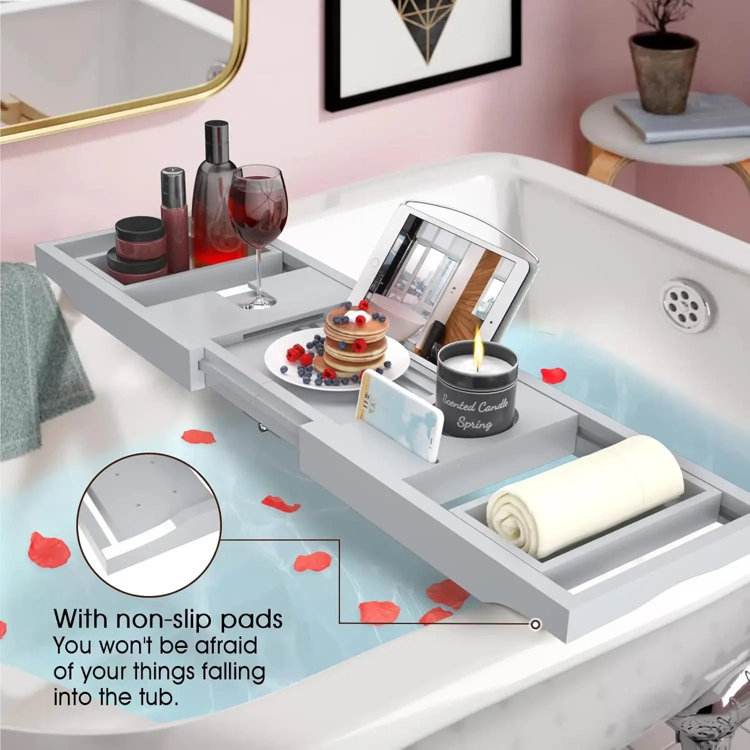 Adjustable Tub Caddy for Bathroom