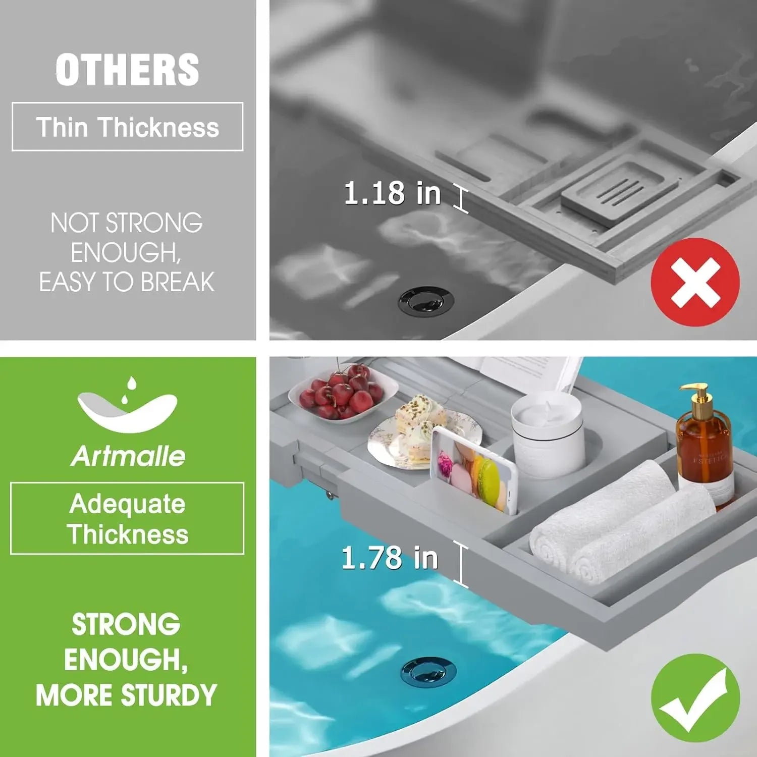 Adjustable Tub Caddy for Bathroom